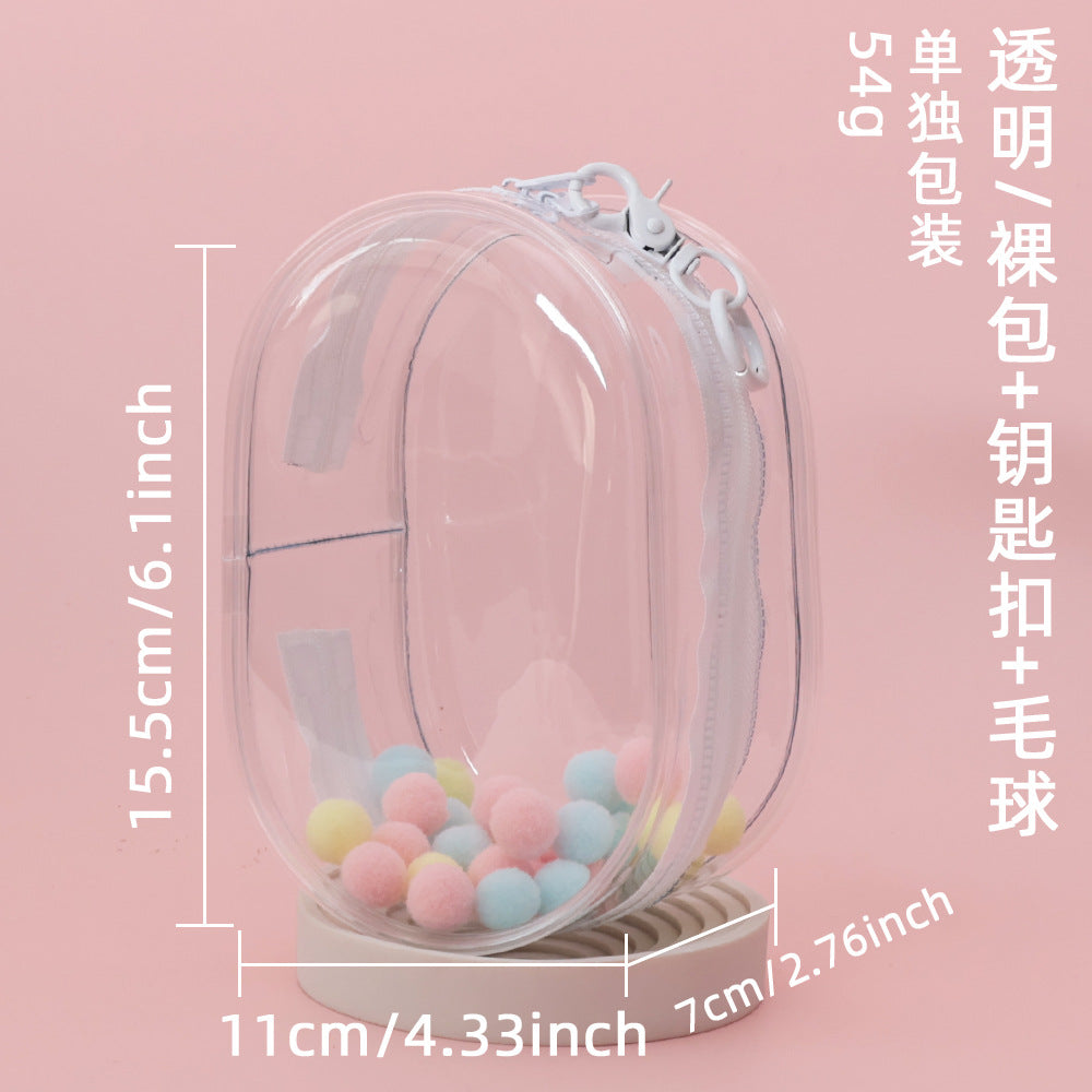 15cm Doll Display Bag - PVC Transparent Hand-Made Doll Outing Bag