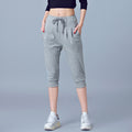 High-Waisted Stretch Cropped Pants for Women, Summer Thin Sports Pants, Loose Harem Pants 100kg Fat mm Large Size Casual Pants for Women