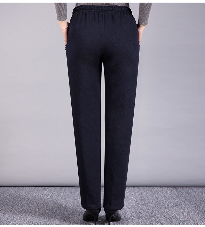 Middle-aged Women's Pants Autumn Thickened Winter fleece-lined Middle-aged Mother's Pants Autumn and Winter Sports Pants Women's Middle-aged Women's Pants