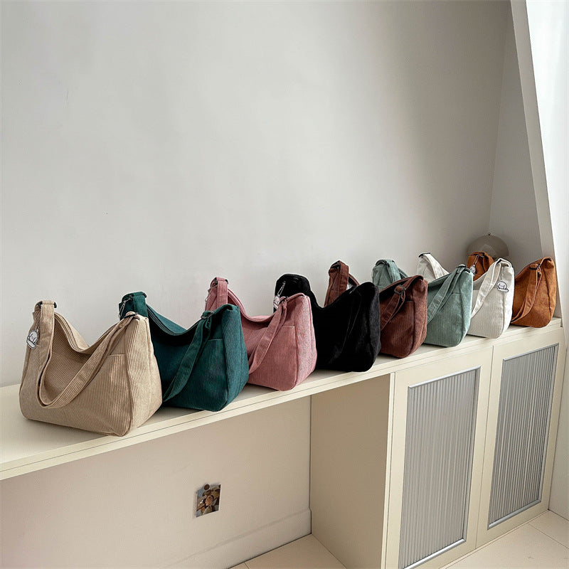 Large Capacity Lazy Style Western Style Japanese Style Artistic Trend Shoulder Crossbody Casual Korean Style Women's Simple Dumpling Bag for Students