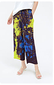 Miyake 2026 Summer Pleated Cropped Pants Slim Fit Loose Versatile Slimming Casual Straight Pants Japanese and Korean Casual Style