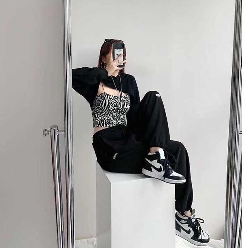 2024 Spring and Summer Thin High Waist American Letter Loose Sports Pants Women's Casual Foot Pants Sweatpants Women's Wholesale