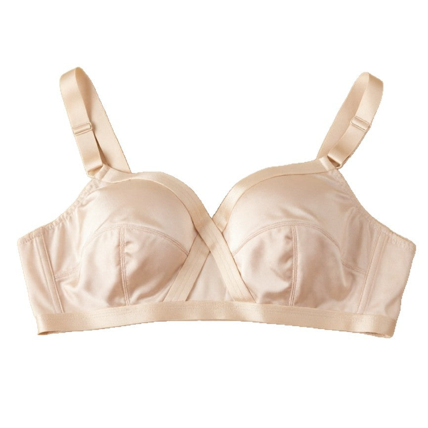 Satin ultra-thin plus size bra without steel ring European and American foreign trade underwear bra women 80BCDEFG-120BCDEEEFG