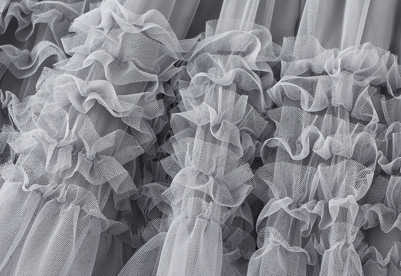 2025 Summer Floor-length Pleated Skirt Women Long Maxi Tulle Skirt for Women High Waist Vintage Mesh Cake Skirt Female