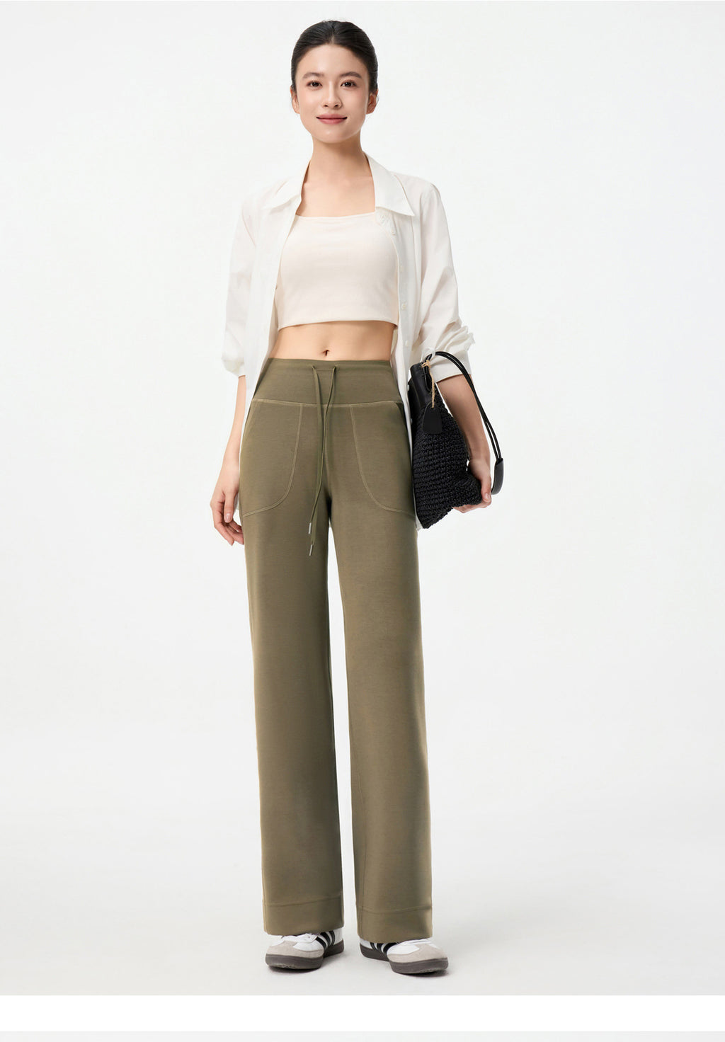 Fleece-Lined Sports Jogger Pants for Women, Versatile Casual Loose Straight-Leg Sweatpants, Spring and Autumn 2025 New Model