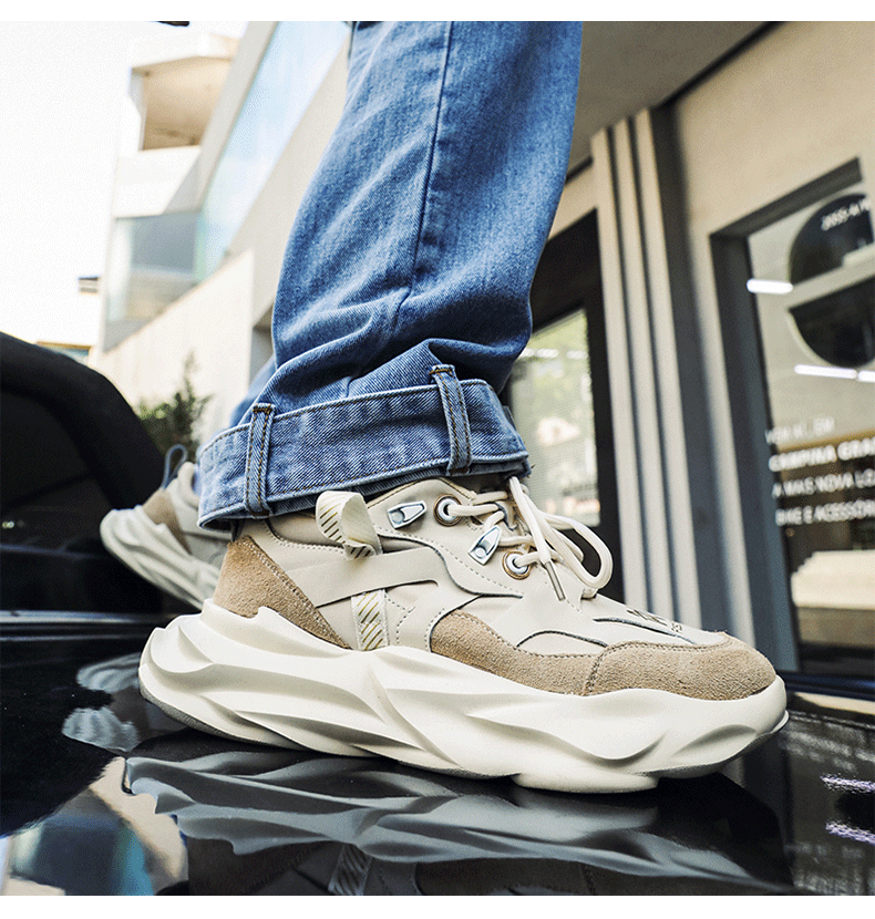 Lion Eagle Dell Torre Shoes Men's Shoes Breathable 45 Thick Bottom Black Plus Size 46 Joker 47 Casual Shoes 48 sneaker