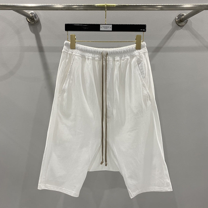 SUBHUMAN men's chic dark five-point harem hanging baggy pants shorts casual middle pants