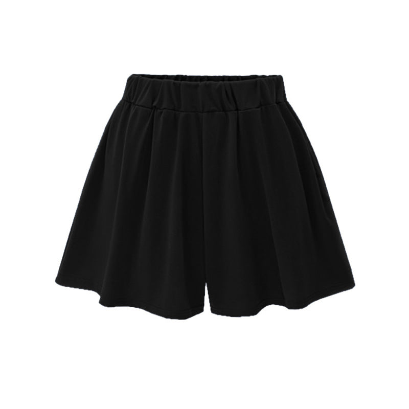 Large size wide leg shorts Women's European and American summer pants modal cotton high waist women's skirt pants solid color casual pants pocket