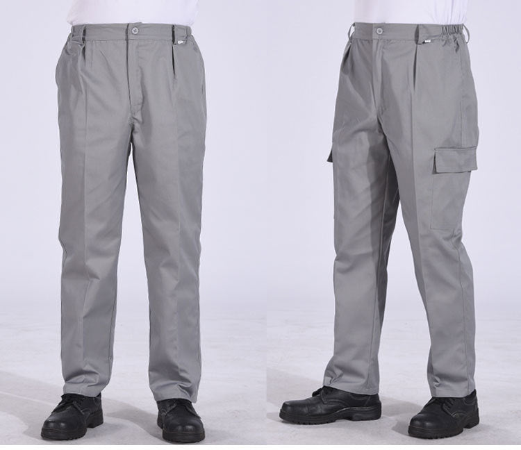 Autumn and Winter Pure Cotton Work Pants for Men, Wear-Resistant Welding Workwear, Blue Construction Site Workshop Handling Work Clothes Pants