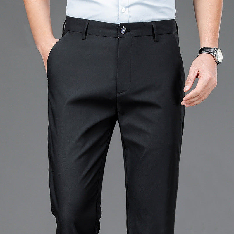 Wholesale Casual Pants Men's Western Pants Trousers Men's Thin Stretch Slim-Fit Pants Non-Ironing Business Dress Pants Trendy