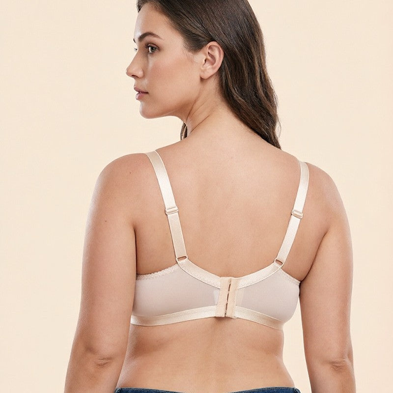 Satin ultra-thin plus size bra without steel ring European and American foreign trade underwear bra women 80BCDEFG-120BCDEEEFG