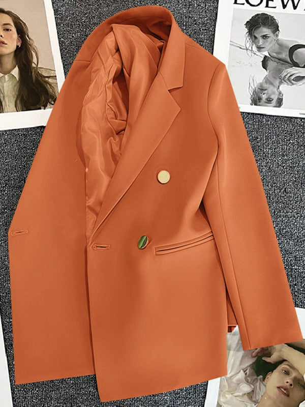 Orange Suit Jacket Women's 2025 Spring and Autumn New Korean High-end Temperament Popular Suit 22 Colors