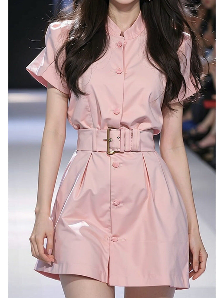 High-end exquisite this year's popular beautiful high cold royal sister wind pink dress women's 2024 new summer