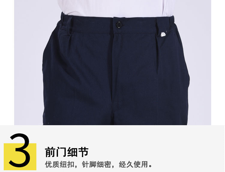 Autumn and Winter Pure Cotton Work Pants for Men, Wear-Resistant Welding Workwear, Blue Construction Site Workshop Handling Work Clothes Pants