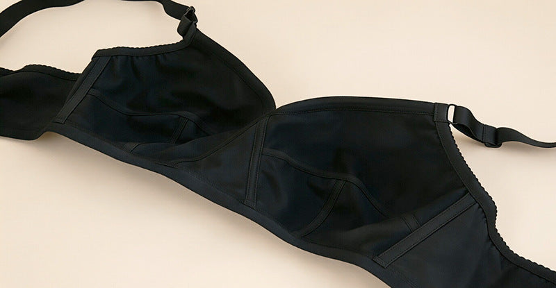Satin ultra-thin plus size bra without steel ring European and American foreign trade underwear bra women 80BCDEFG-120BCDEEEFG