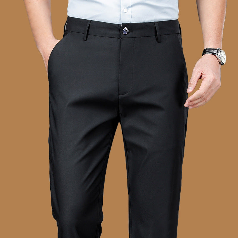 Men's Slim-Fit Casual Straight Trousers - Stretch Non-Ironing