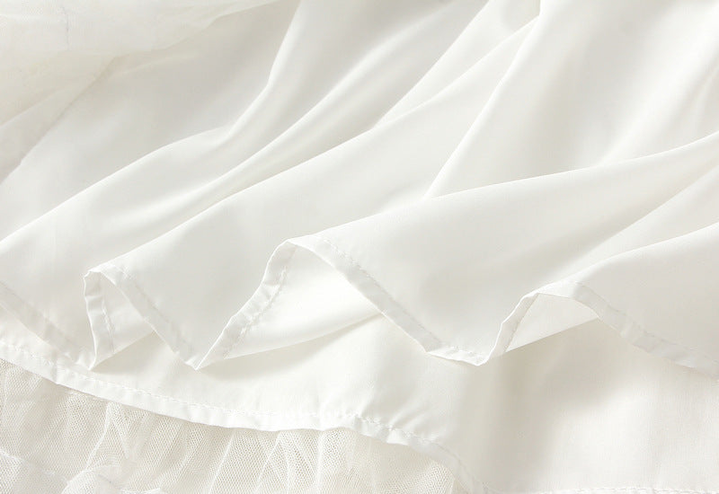 2025 Summer Floor-length Pleated Skirt Women Long Maxi Tulle Skirt for Women High Waist Vintage Mesh Cake Skirt Female