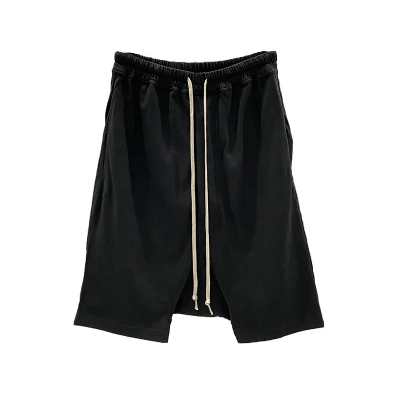 SUBHUMAN men's chic dark five-point harem hanging baggy pants shorts casual middle pants