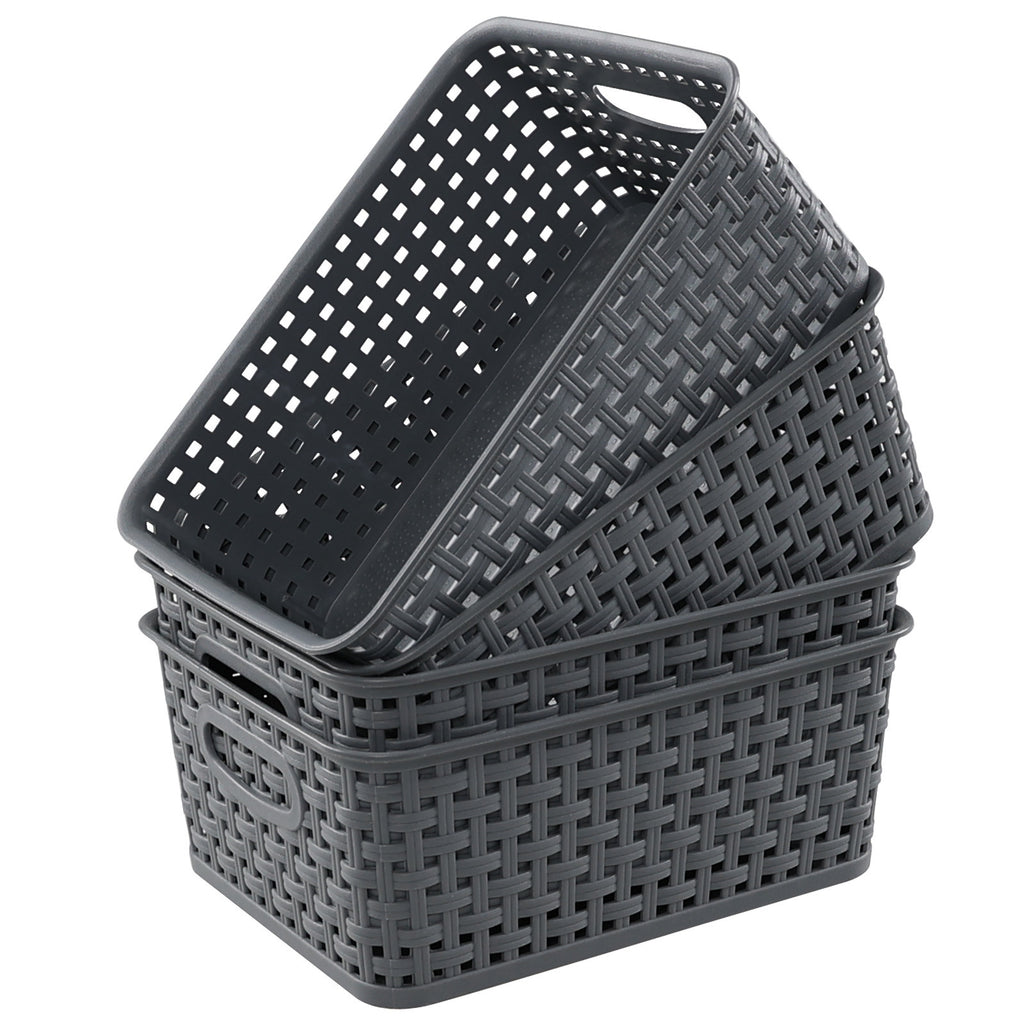 Storage Basket Simple Office Supplies Plastic Storage Basket Desktop Sundries Storage Frame Living Room Study Snack Organize Basket