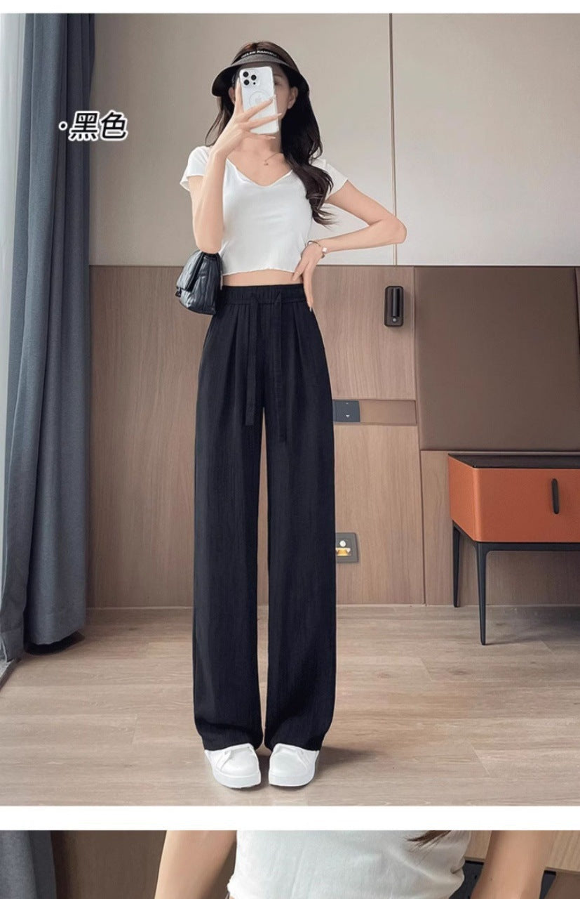 Breathable Anti-Mosquito Pants Yamamoto Pants Women's Thin High-Waist Casual Spring and Autumn Lazy Style Wide-Leg Pants Straight Pants
