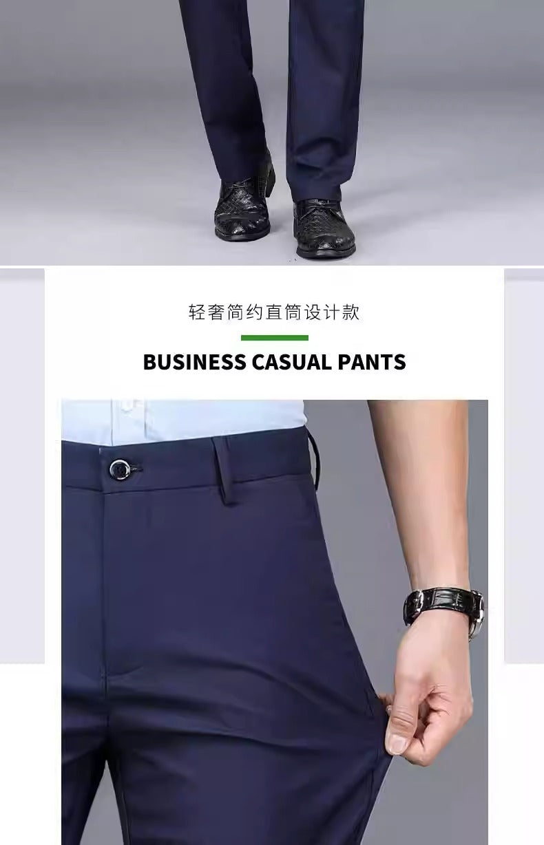 Wholesale Casual Pants Men's Western Pants Trousers Men's Thin Stretch Slim-Fit Pants Non-Ironing Business Dress Pants Trendy