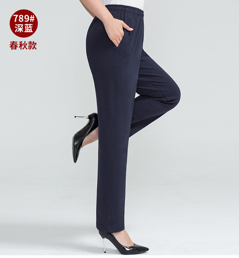 Middle-aged Women's Pants Autumn Thickened Winter fleece-lined Middle-aged Mother's Pants Autumn and Winter Sports Pants Women's Middle-aged Women's Pants