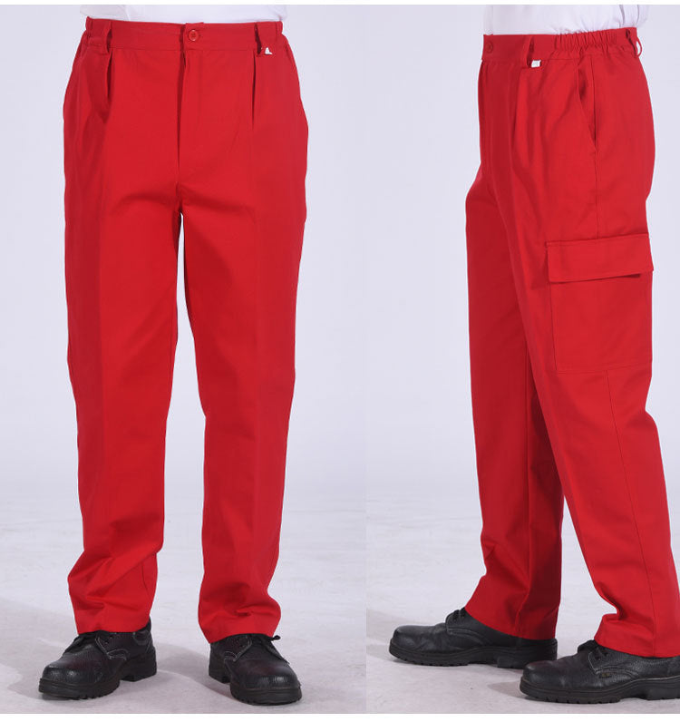 Autumn and Winter Pure Cotton Work Pants for Men, Wear-Resistant Welding Workwear, Blue Construction Site Workshop Handling Work Clothes Pants