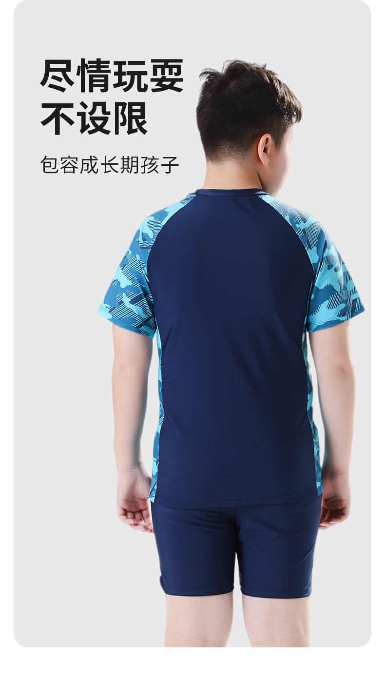 Children's Swimwear Boys' Big Children Split 2025 New Fat Children's Big Children's Hot Spring Swimming Trunks Youth Swimming suit