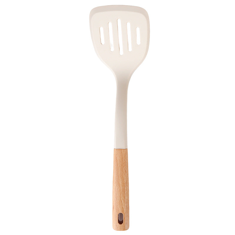 10-Piece Silicone Kitchen Utensil Set with Beech Wood Handles