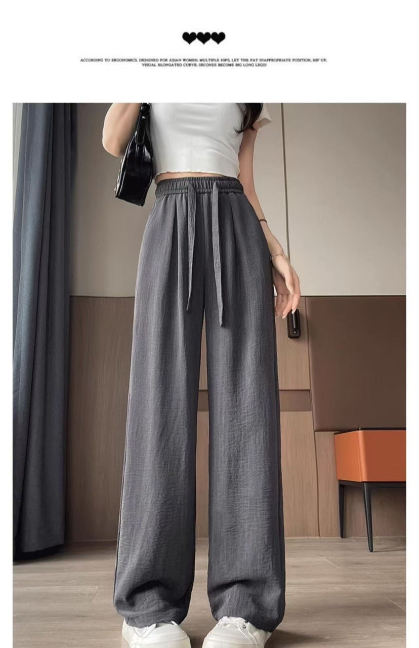 Breathable Anti-Mosquito Pants Yamamoto Pants Women's Thin High-Waist Casual Spring and Autumn Lazy Style Wide-Leg Pants Straight Pants