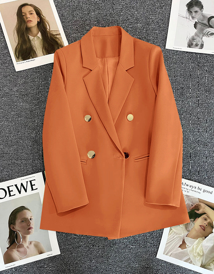 Orange Suit Jacket Women's 2025 Spring and Autumn New Korean High-end Temperament Popular Suit 22 Colors