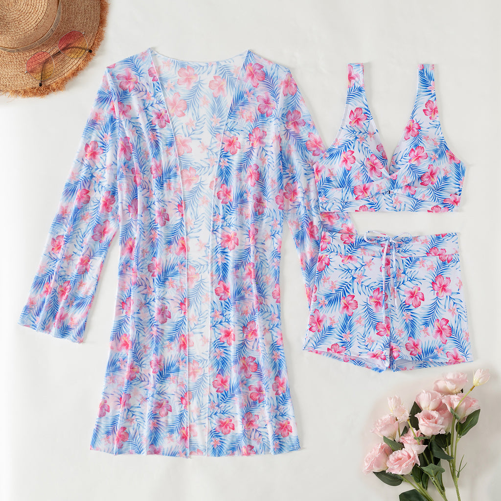Mingyi New Fashion Sexy European and American Bikini BIKINI Three-piece Women's Swimsuit Multicolor High-end Printed Swimsuit