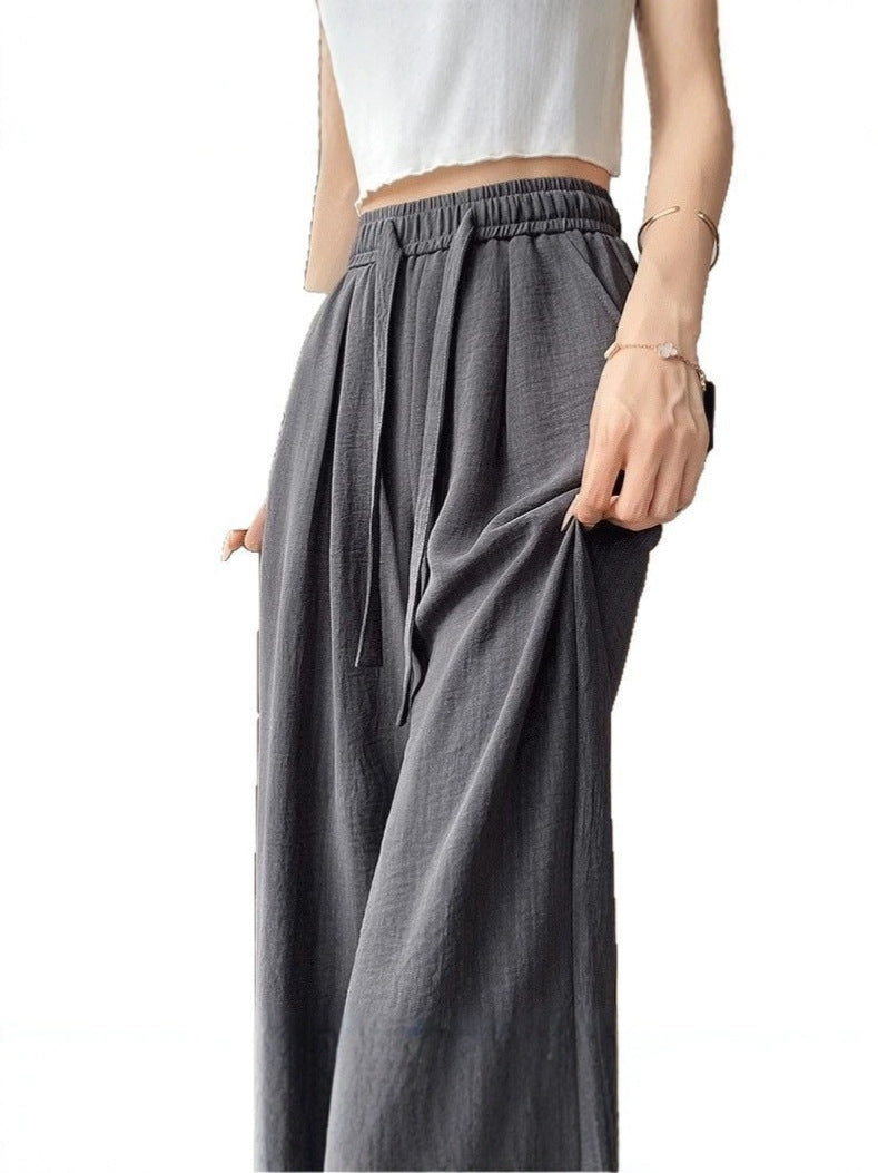 Breathable Anti-Mosquito Pants Yamamoto Pants Women's Thin High-Waist Casual Spring and Autumn Lazy Style Wide-Leg Pants Straight Pants