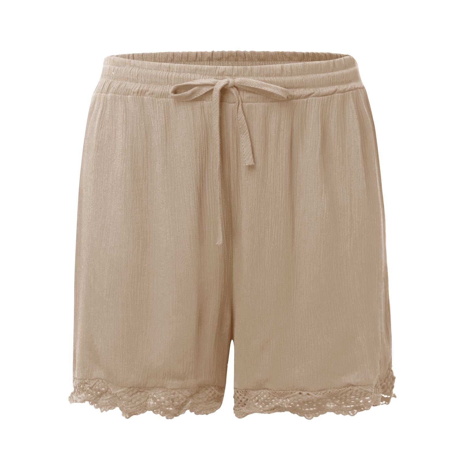 2026 Foreign Trade Amazon European and American Summer Solid Color Lace-Up Shorts Casual Pants for Women Large Quantity in Stock