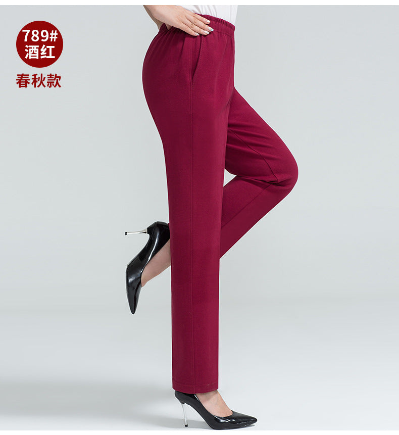 Middle-aged Women's Pants Autumn Thickened Winter fleece-lined Middle-aged Mother's Pants Autumn and Winter Sports Pants Women's Middle-aged Women's Pants
