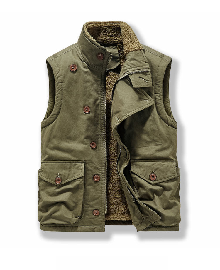 Cross-border Winter New Workwear Vest Men's Cotton-padded Jacket Amazon Cotton-padded Jacket Loose Cotton-padded Jacket Washer Jacket fleece-lined Cotton-padded Jacket