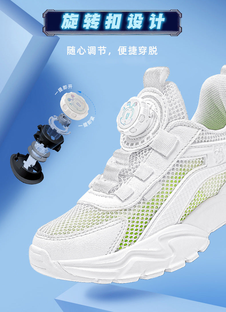 Babou Children's Shoes Men's and Children's sneaker Mesh Surface Spring and Summer Single Mesh Hollow Running Shoes for Middle and Big Children and Students Breathable