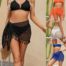 Cross-border European and American Sexy Hollow Strap Long Dress Slim-fit Tassel Beach Dress Sleeveless Knitted V-neck Strap Dress