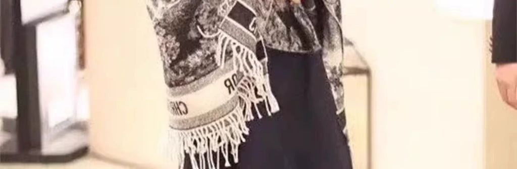 2025 Double-Sided Shawl Liu Yifei Same Style Long Tassel Scarf Korean Style Women's Thickened Ethnic Style Four-Season Scarf Wholesale