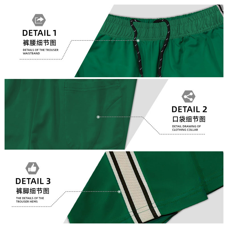 Independent Brand European and American Men's Pearl Cotton Twill Casual Sports Side Stripe Cross-Border High Street Straight Wide-Leg Sweatpants