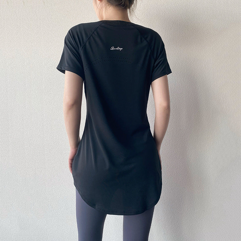 Women's Short-Sleeve Yoga T-Shirt - Quick-Dry Fitness Sports Top