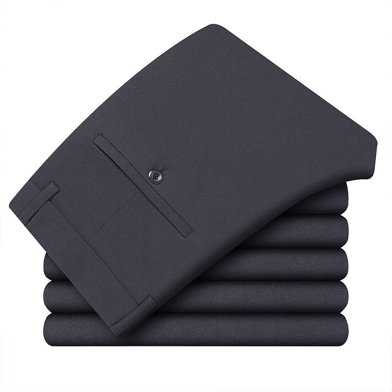 Men's Slim-Fit Casual Straight Trousers - Stretch Non-Ironing