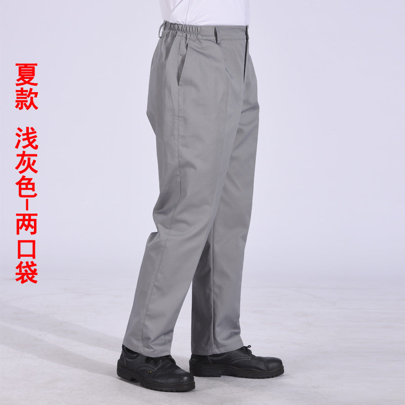 Autumn and Winter Pure Cotton Work Pants for Men, Wear-Resistant Welding Workwear, Blue Construction Site Workshop Handling Work Clothes Pants