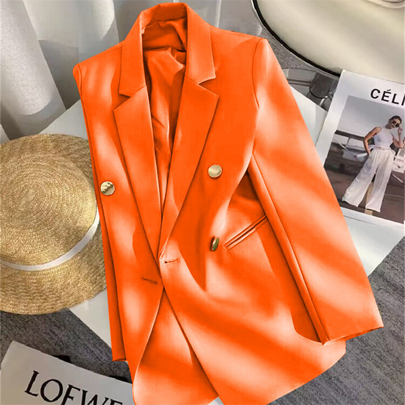Orange Suit Jacket Women's 2025 Spring and Autumn New Korean High-end Temperament Popular Suit 22 Colors