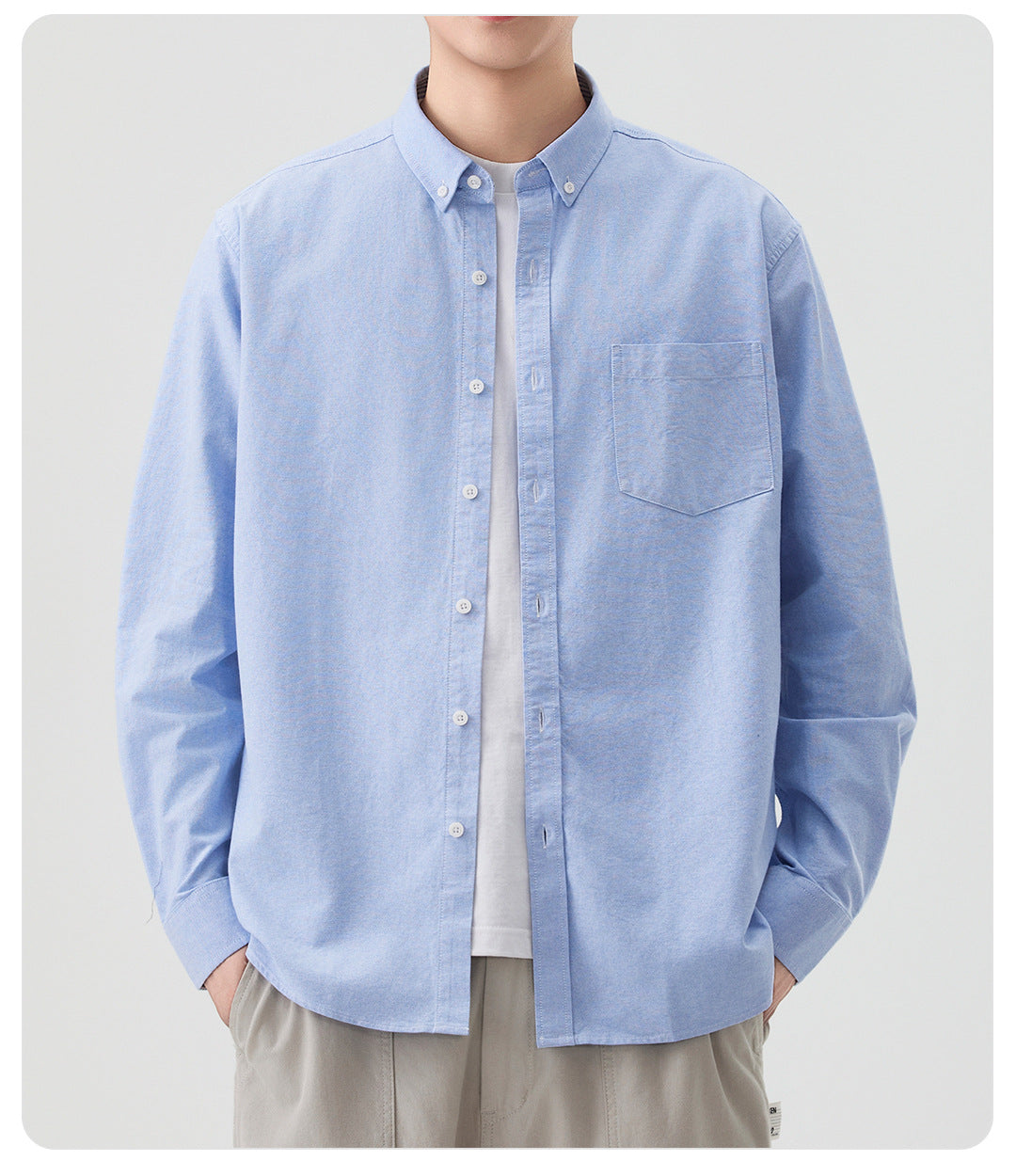 Dongyu Men's Spring and Autumn New Shirt Oxford Spinning Shirt Japanese Style Men's Casual Long Sleeve Cotton Shirt Jacket for Men