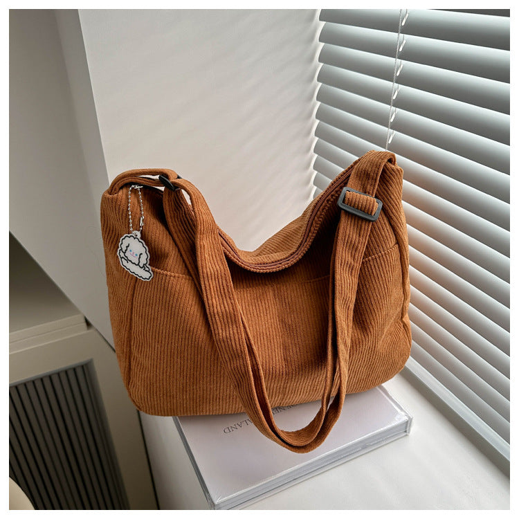 Large Capacity Lazy Style Western Style Japanese Style Artistic Trend Shoulder Crossbody Casual Korean Style Women's Simple Dumpling Bag for Students