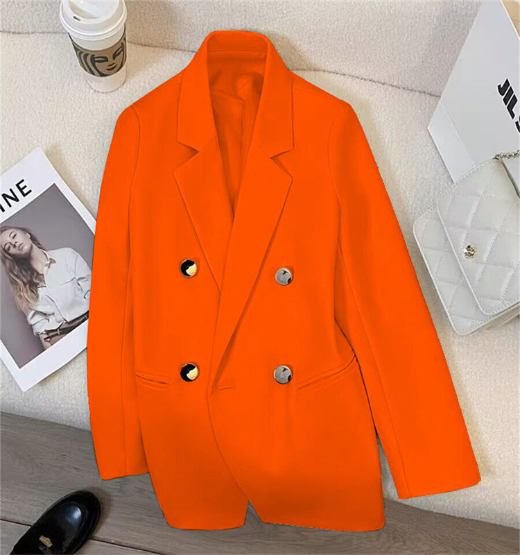 Orange Suit Jacket Women's 2025 Spring and Autumn New Korean High-end Temperament Popular Suit 22 Colors