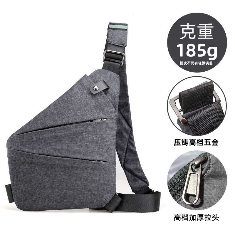 Right shoulder gun bag cross-border wholesale nylon chest bag men's lightweight simple large capacity messenger bag casual close-fitting shoulder bag