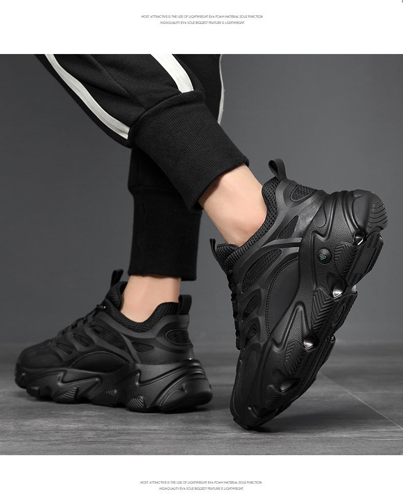 Lion Eagle Dell Torre Shoes Men's Shoes Breathable 45 Thick Bottom Black Plus Size 46 Joker 47 Casual Shoes 48 sneaker