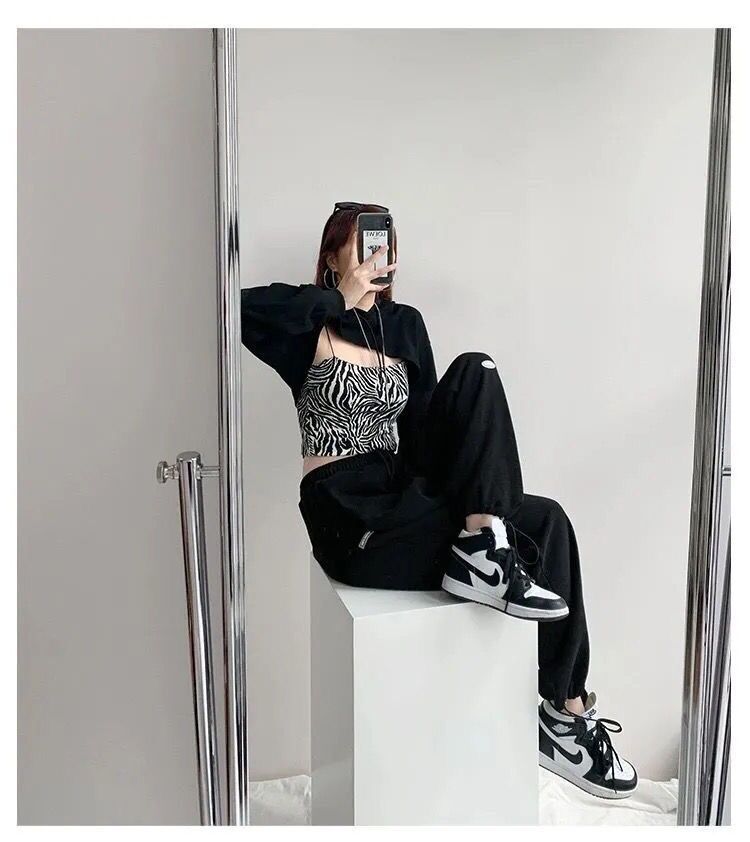 2024 Spring and Summer Thin High Waist American Letter Loose Sports Pants Women's Casual Foot Pants Sweatpants Women's Wholesale